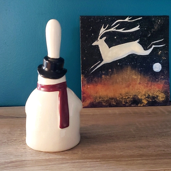🔥3/$40🔥Festive Ceramic Snowman Bell - Picture 2 of 4